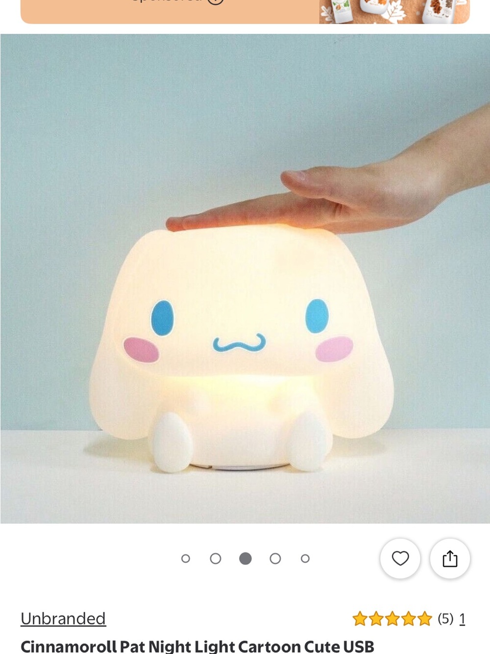 Cinnamoroll LED Mood Night Light Lamp New In Box